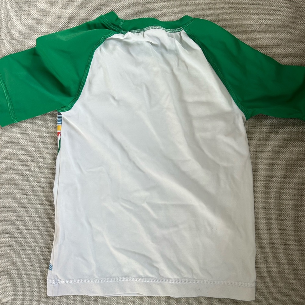Hanna Andersson Green and White Palm Tree swim top size 4 - Picture 4 of 4
